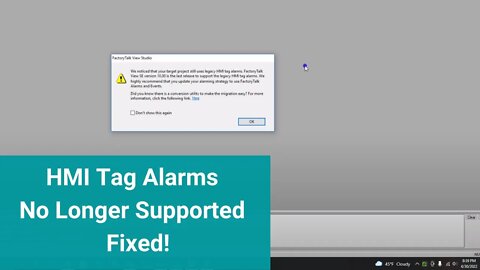 FactoryTalk View Studio HMI Tag Alarms No Longer Supported | Quick Fix