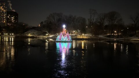 Central Park NYC Christmas Tree Lighting Harlem Meer 2021