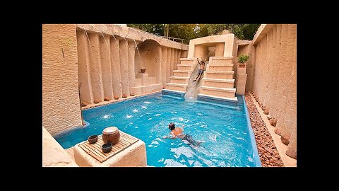 278 Days Build Our Dream Water Park With ?Underground Water Slide House