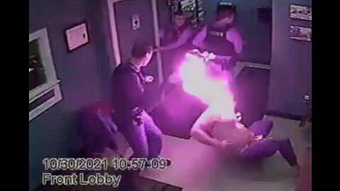 Man bursts into flames after being tasered