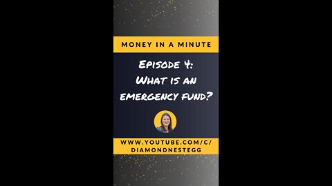 Money In A Minute | What Is An Emergency Fund