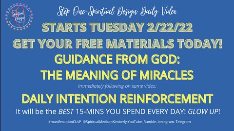 369 Plan Step One: Spiritual Design Daily Video INTRO