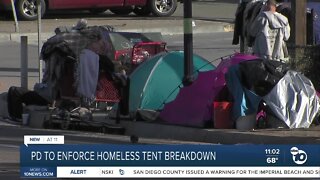 San Diego Police to enforce homeless tent breakdown during daylight