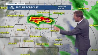 Chance for strong storms Monday afternoon