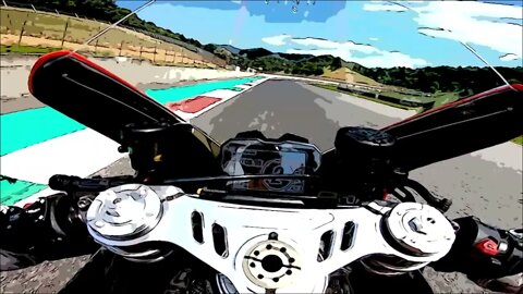 Ducati Superleggera on a track with Comic Basic Effect.