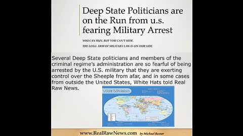 — BQQM — DEEP STATE POLITICIANS ARE ON THE RUN FROM ARREST BY THE U.S. MILITARY