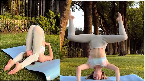 Yoga Art - stretching Girl Meditation