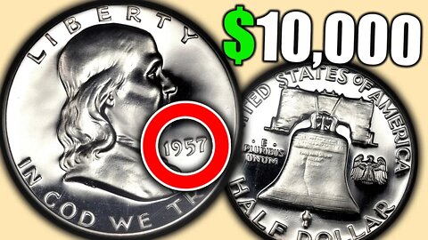 THESE SILVER HALF DOLLARS ARE WORTH A LOT OF MONEY!! 1957 FRANKLIN HALF DOLLAR COIN VALUES