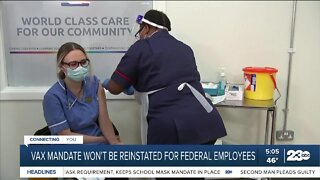 Vaccine mandate won't be reinstated for federal employees
