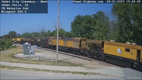 WB Loram Rail Grinder at Cedar Falls, IA on June 21, 2023