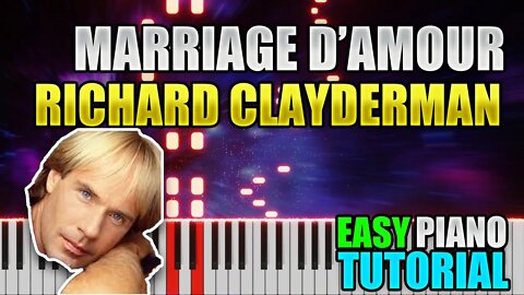 Marriage D'amour - Richard Clayderman | Easy Piano tutorial