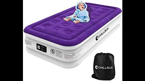 HOUSE DAY Air Mattress with Built in Pump - Twin Size Double-High Inflatable Mattress with Floc...