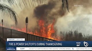 Brush fire and power shutoffs during Thanksgiving day