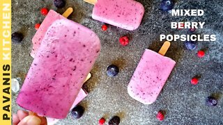 Mixed Berry Popsicles Recipe | Homemade Popsicles Recipe | Summer Treats