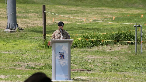 Col. Matthew Braman and other speak at a rededication ceremony on Whiteface Mountain