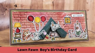 Lawn Fawn Boy's Slumber Party Birthday Card