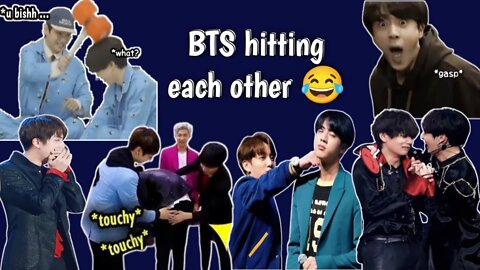 BTS hitting each other 😂 for 8 mins // BTS funny moments 😂🤣