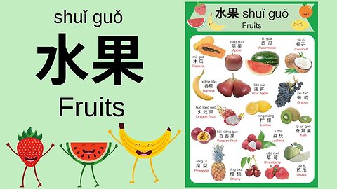 Learn Different Fruits in Mandarin Chinese for Toddlers, Kids & Beginners | 水果