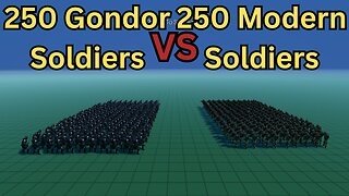 250 Gondor Soldiers Versus 250 Modern Soldiers || Ultimate Epic Battle Simulator