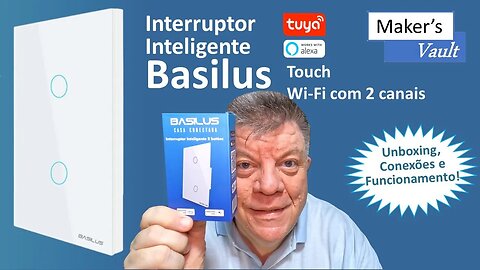 Basilus Interruptor Touch inteligente Wi Fi de dois canais – Use com Alexa