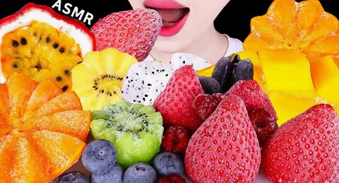 ASMR FROZEN FRUITS, BERRIES, MANGO, KIWI, GRAPE, DRAGON FRUITS etc. 얼린과일 EATING SOUNDS MUKBANG 먹방