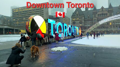 【4K】Downtown Toronto in winter Canada 🇨🇦