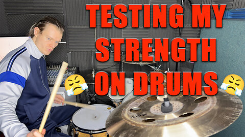 testing my strength on drums 😤