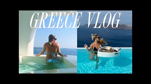 Greece travel vlog- santorini + mykonos! villa tour, fav restaurants-beach clubs, outfits i wore