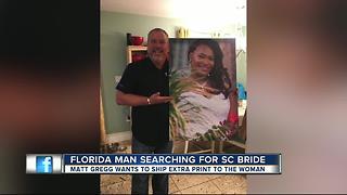 Florida man searches for South Carolina bride after photo canvas mix-up