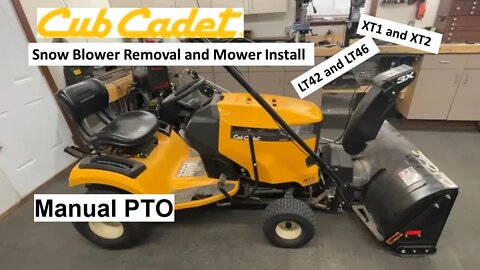 Cub Cadet XT1 Snow blower Removal Mower Deck installation