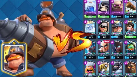 MINEIRO BOMBADO VS TODAS AS CARTAS CLASH ROYALE