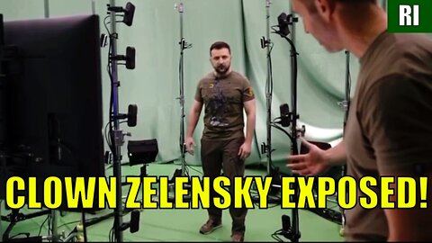 How "Brave" Puppet Zelensky Film His "Performances Under Bombs"? In Front Of Green Screen