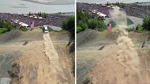 Fascinating point of glacier view shows the 4th of July car launch