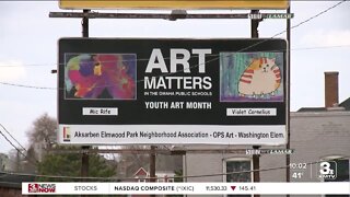 Elementary school students have art showcased on billboards