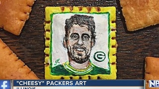 Artist paints Aaron Rodgers portrait on Cheez-It