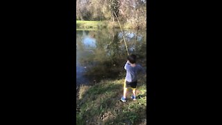 Kids pond fishing
