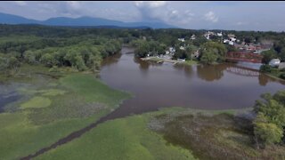 Aerial Video Over the Esopus Creek in the Village of Saugerties