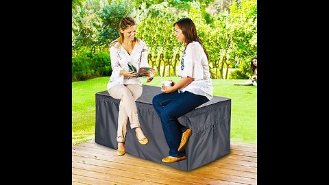EPCOVER Patio Deck Box Cover to Protect Large Deck Boxes-Waterproof Cover with Zipper and Handl...