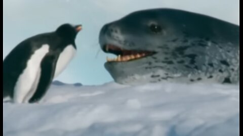 Tiny Penguin Makes a Deadly Dash From Giant Leopard Seal _