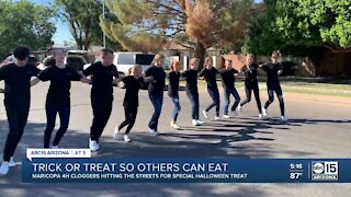 Maricopa 4-H Cloggers dancing, collecting food donations to support the community