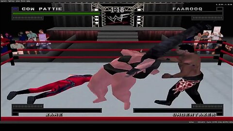 WWF Attitude ps1 or duckstation: short match with cow pattie 2