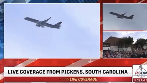TRUMP❤️🇺🇸🥇FLY OVER HUGE MAGA RALLY ON TRUMP FORCE ONE🤍🇺🇸🛫🏅💙🇺🇸🛬⭐️