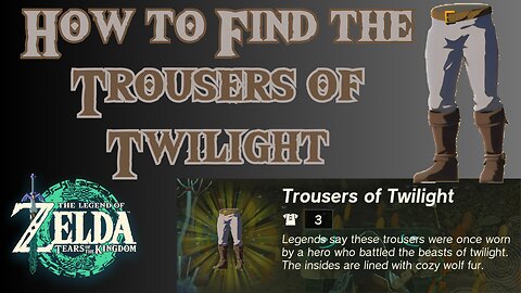 How to Find the Trousers of Twilight in The Legend of Zelda: Tears of the Kingdom!!! #totk