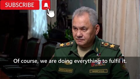 Interview of the Minister of Defence of Russia General of the Army Sergei Shoigu (Subtitle)