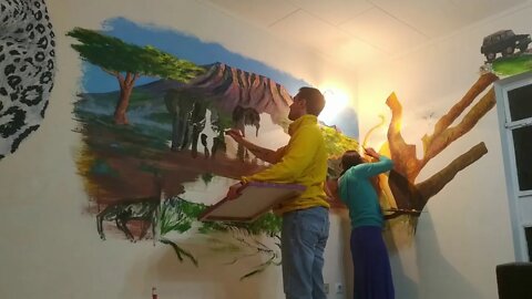 Time Lapse Wall Mural | Elephants | Serval | Caracal | Leopard ~ Part 2