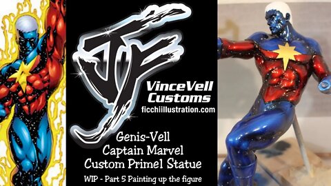 Genis Vell Captain Marvel Custom Prime1 Green Lantern Statue WIP Part 5 Paint Up of Figure