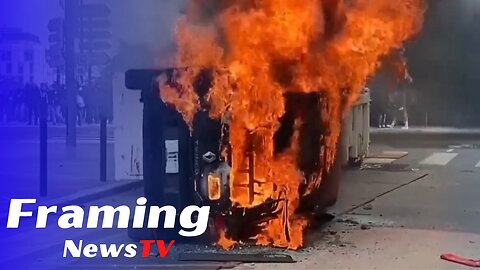 Pendemo membakar mobil dan bentrok dengan polisi anti huru hara terkait reformasi pensiun Prancis