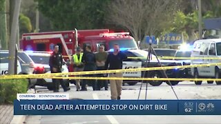Teen dead after attempted traffic stop on dirt bike