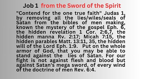 Job 1 From the Sword of the Spirit