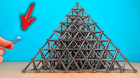 I MADE A GIANT PYRAMID WITH 1000 MAGNETS AND BALLS!